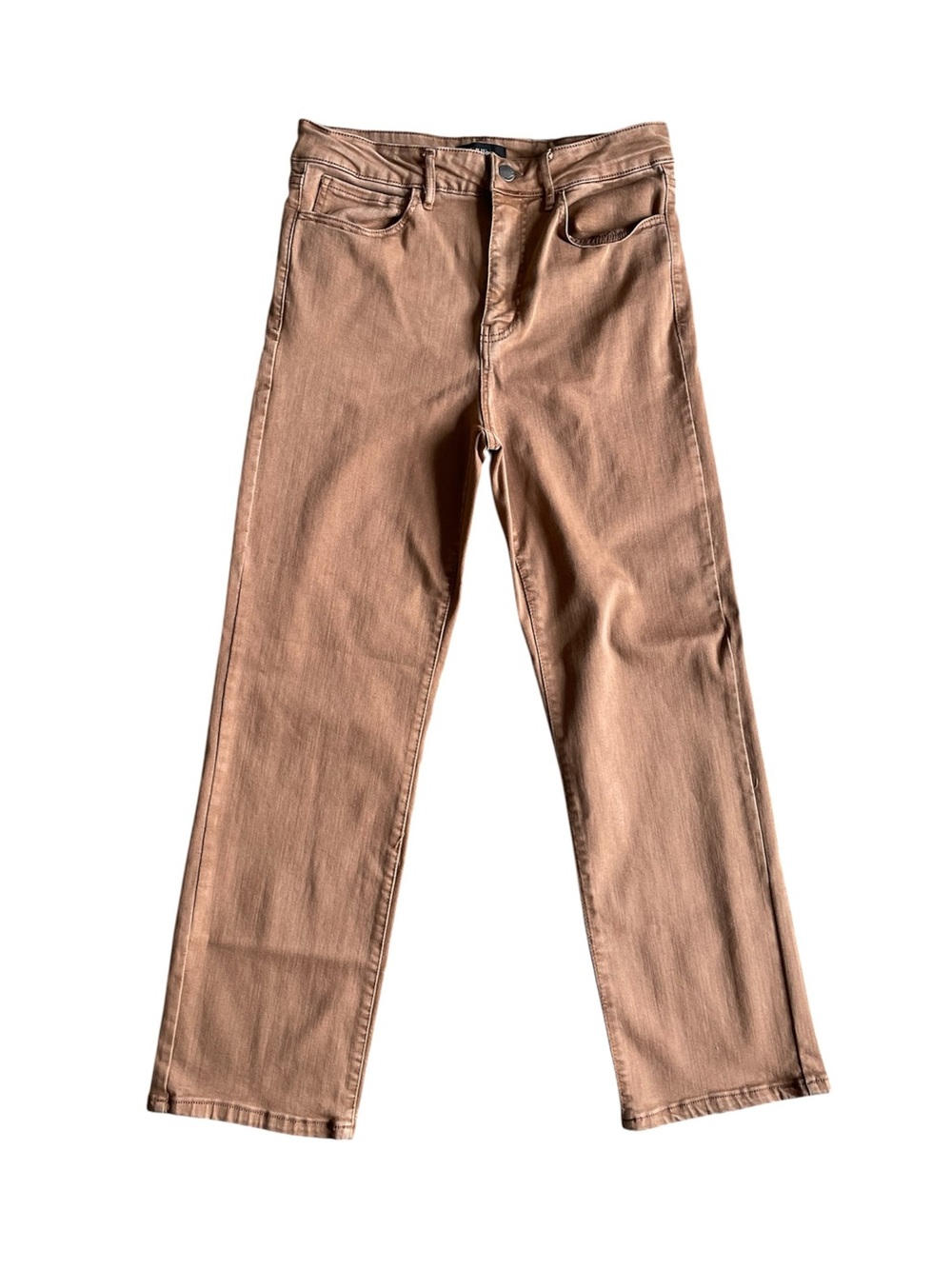 Well Worn Womens 10/30 Brown Straight Leg Stretch Pants Mid Rise